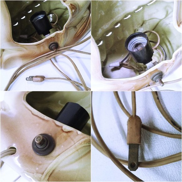 Vintage 50s Ceramic Ship TV Lamp Viking Drakkar Nautical Sail Oars Clean Works! - Picture 8 of 9